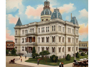 City Hall San Antonio in 1905 Vintage Print (7 Sizes) - Restored