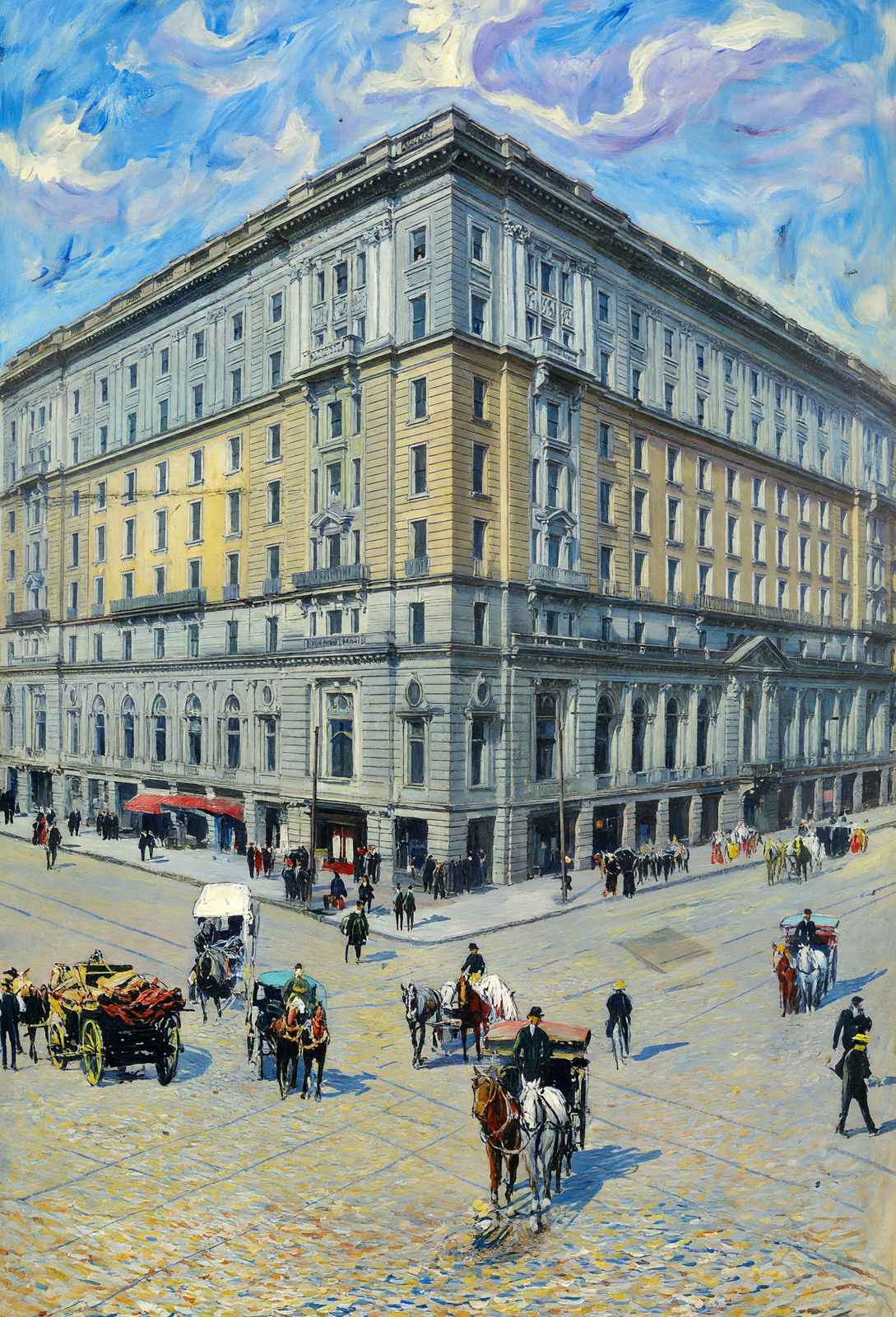 Claypool Hotel Indianapolis in 1905 Art Print (7 Sizes) - Restored