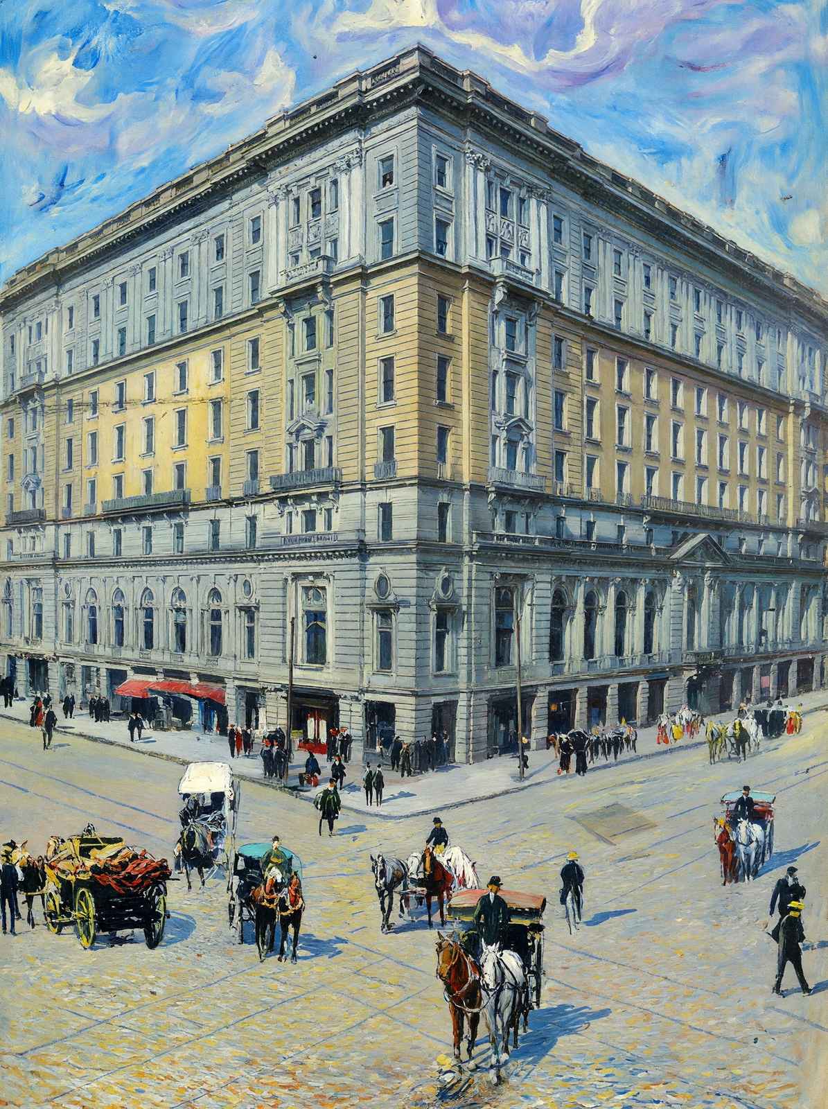 Claypool Hotel Indianapolis in 1905 Art Print (7 Sizes) - Restored