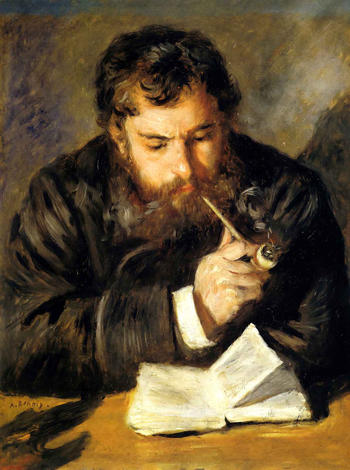Claude Monet (the Reader) 1874 by Pierre-Auguste Renoir Fine Art Print (6 Sizes)