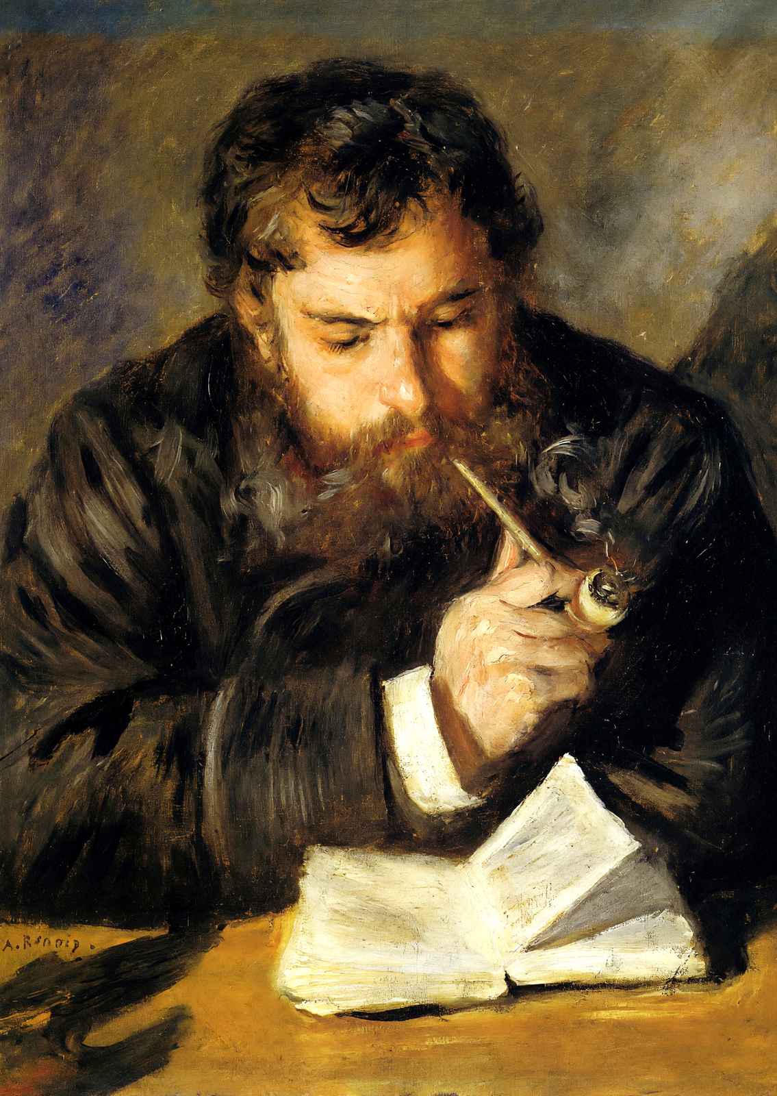 Claude Monet (the Reader) 1874 by Pierre-Auguste Renoir Fine Art Print (6 Sizes)