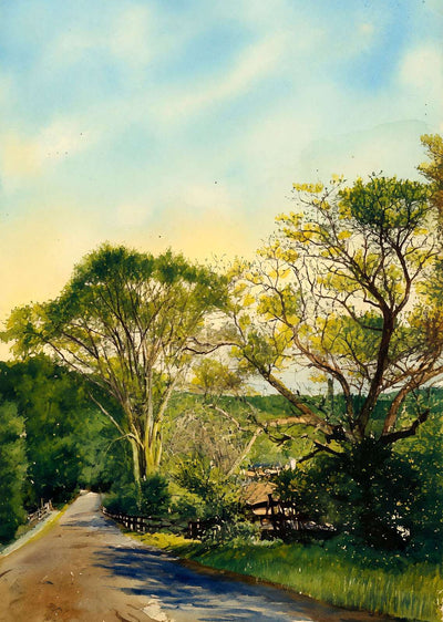 Red Water Brook Road Claremont NH in 1908 Art Print (7 Sizes) - Reproduction