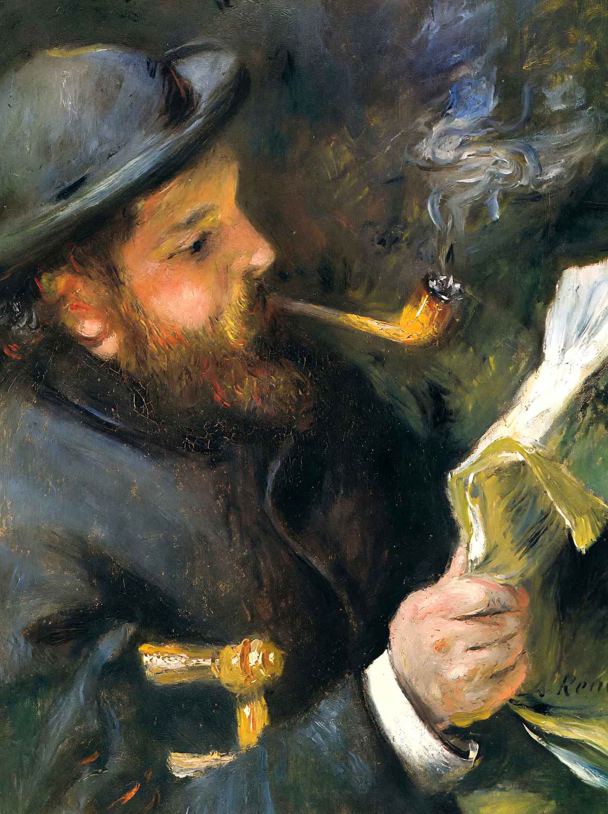 Claude Monet Reading 1872 Painting by Pierre-Auguste Renoir Art Print (6 Sizes)