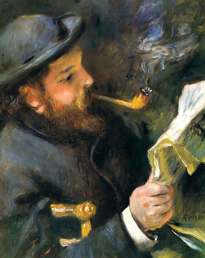 Claude Monet Reading fine art print by Pierre-Auguste Renoir (1872)