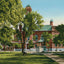 Park and Opera House vintage print
