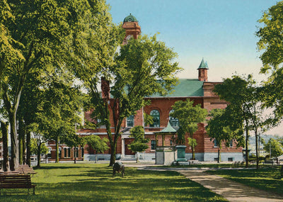 Park and Opera House Claremont NH in 1908 Vintage Print (7 Sizes)