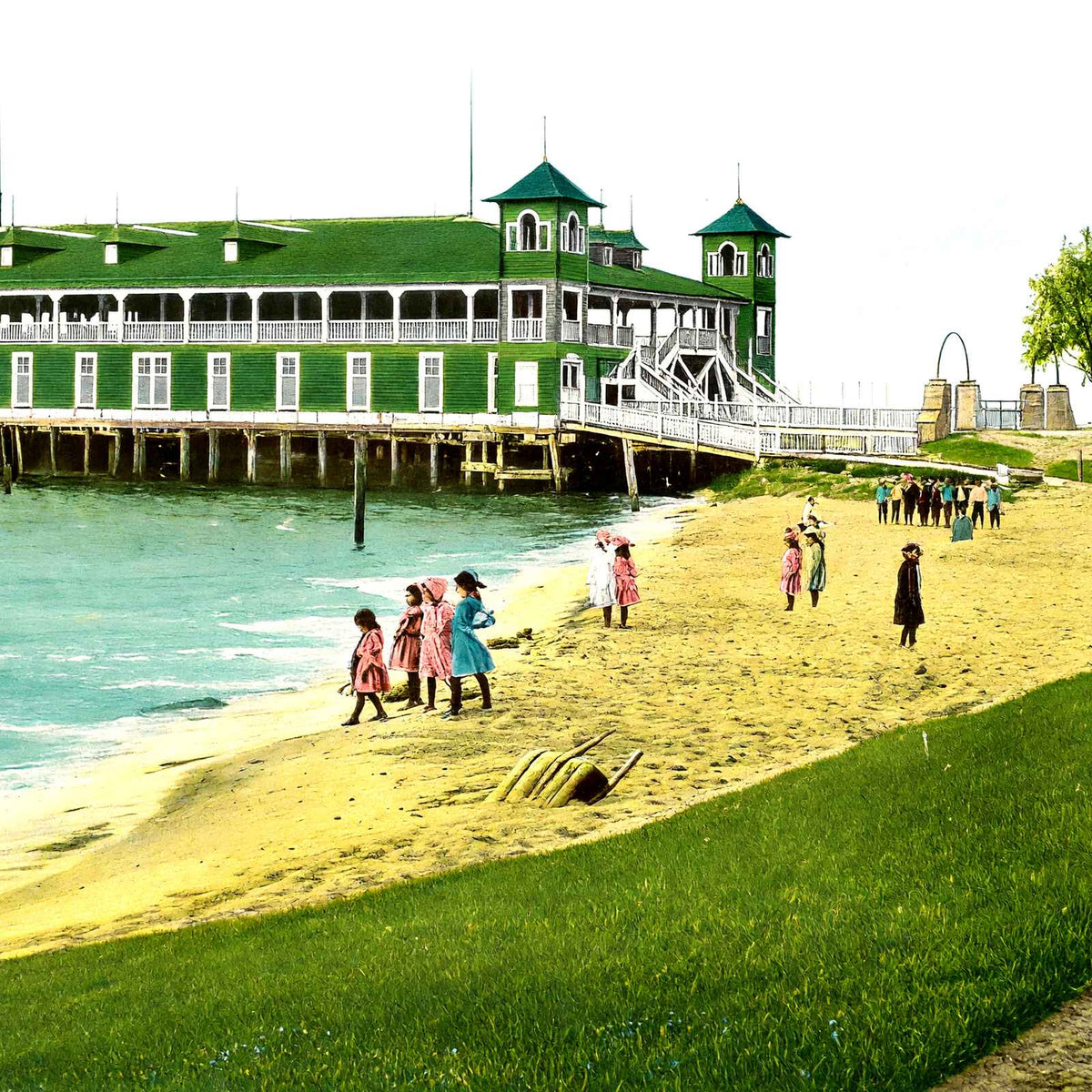 Bathing Beach Gordon Park Cleveland in 1907 Vintage Print (7 Sizes)