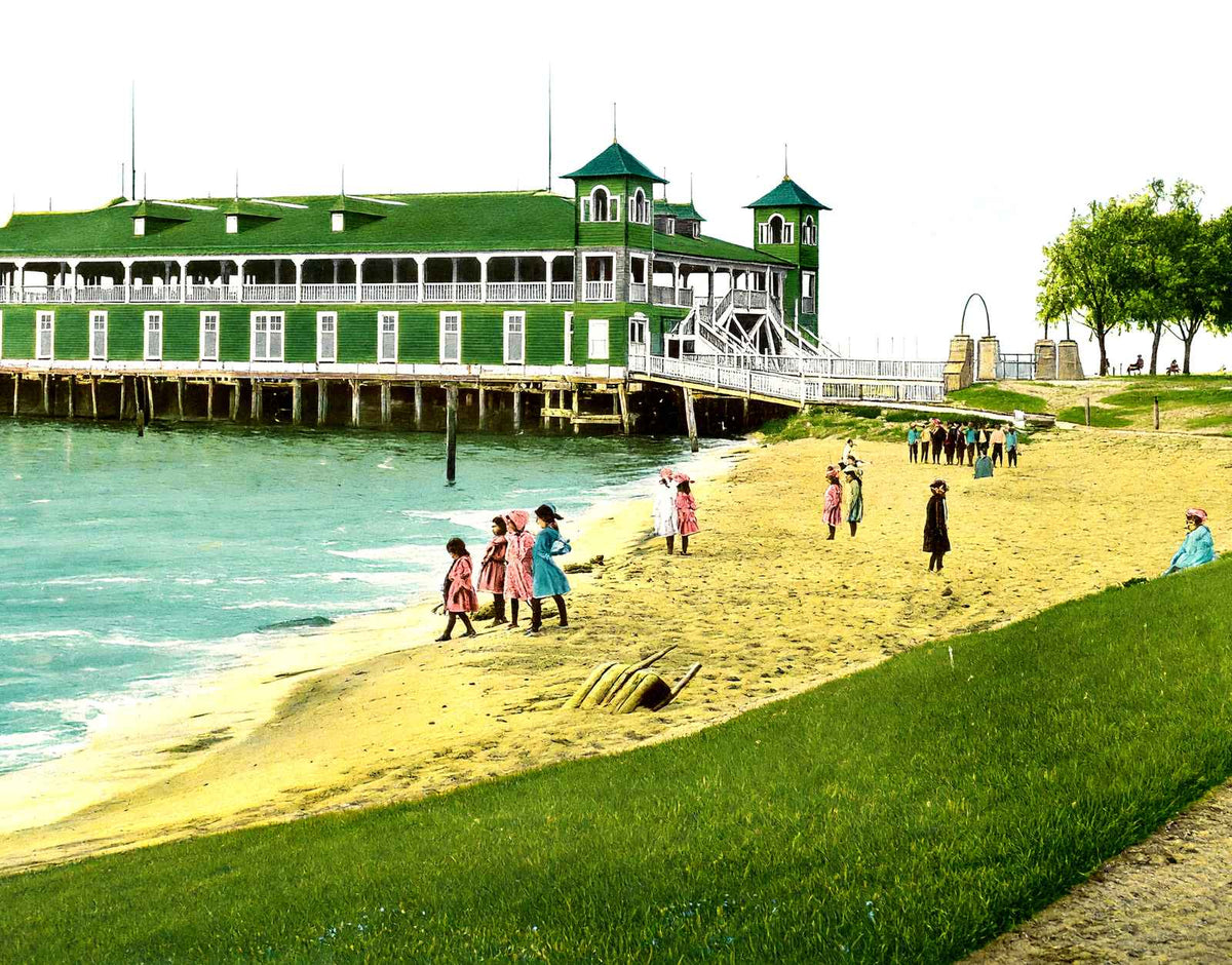 Bathing Beach Gordon Park Cleveland in 1907 Vintage Print (7 Sizes)