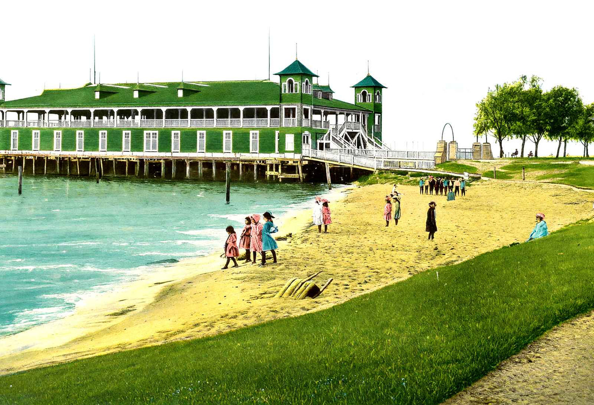 Bathing Beach Gordon Park Cleveland in 1907 Vintage Print (7 Sizes)
