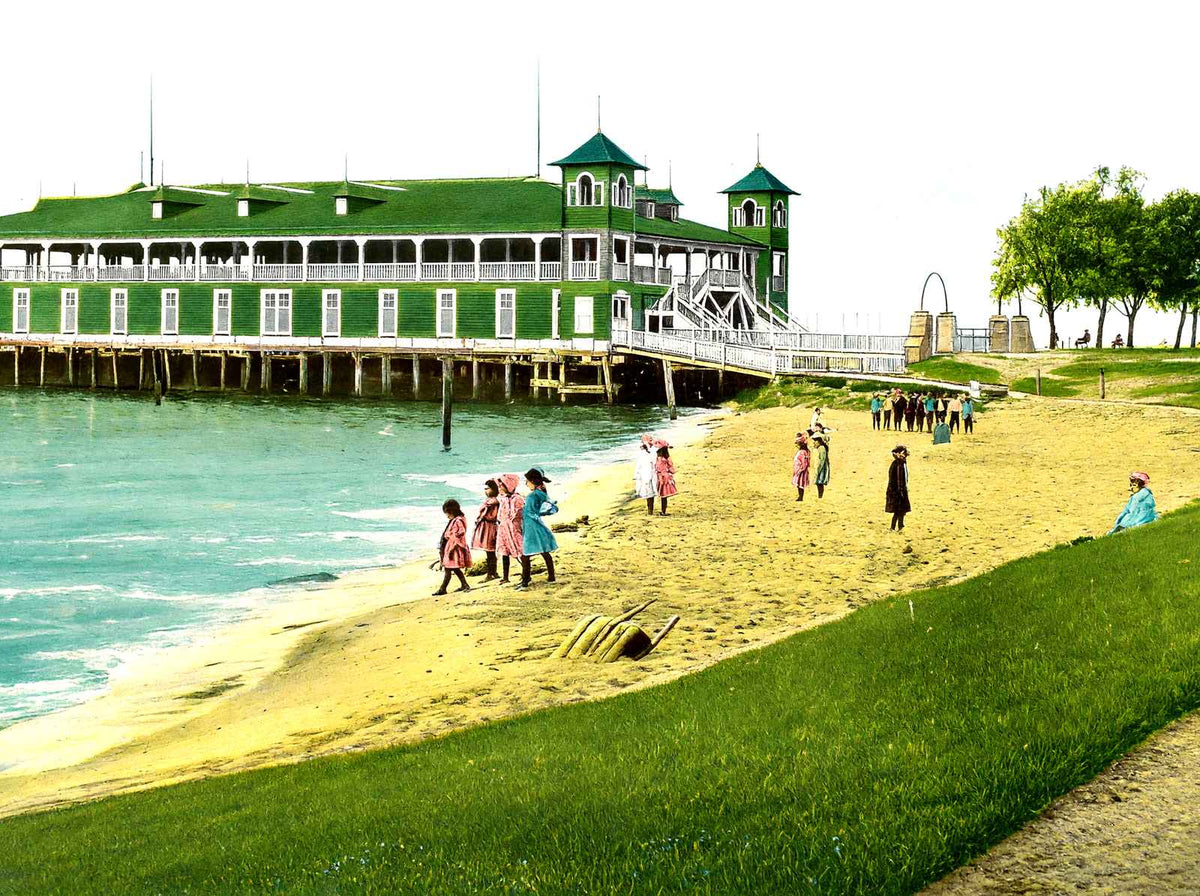 Bathing Beach Gordon Park Cleveland in 1907 Vintage Print (7 Sizes)