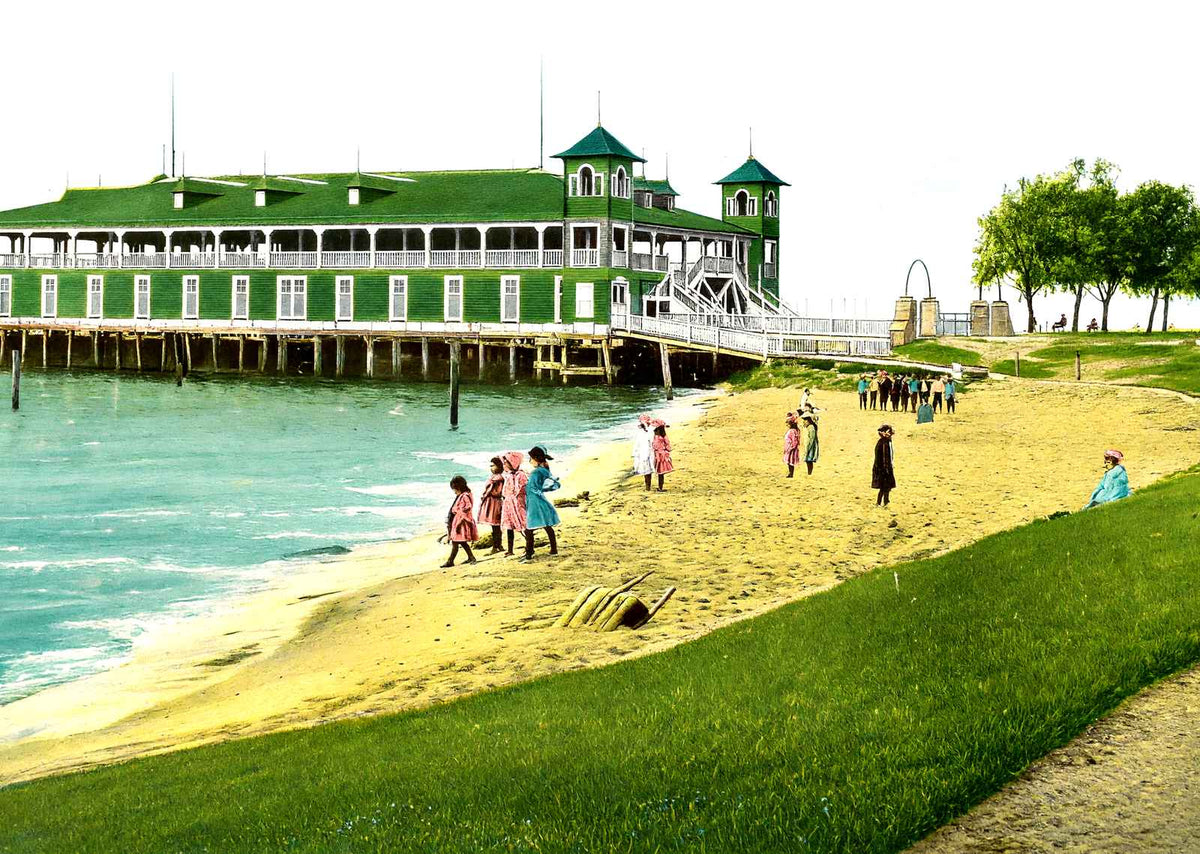 Bathing Beach Gordon Park Cleveland in 1907 Vintage Print (7 Sizes)