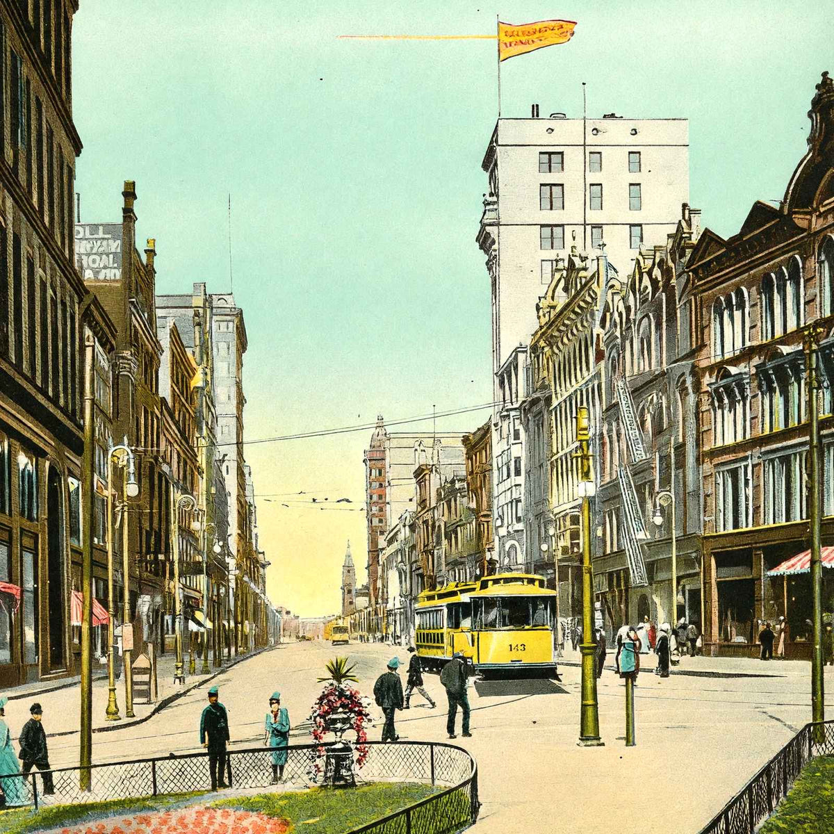 Euclid Avenue from the Square Cleveland in 1907 Vintage Print (7 Sizes)