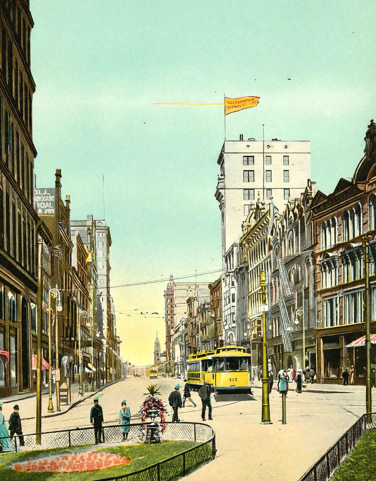 Euclid Avenue from the Square Cleveland in 1907 Vintage Print (7 Sizes)