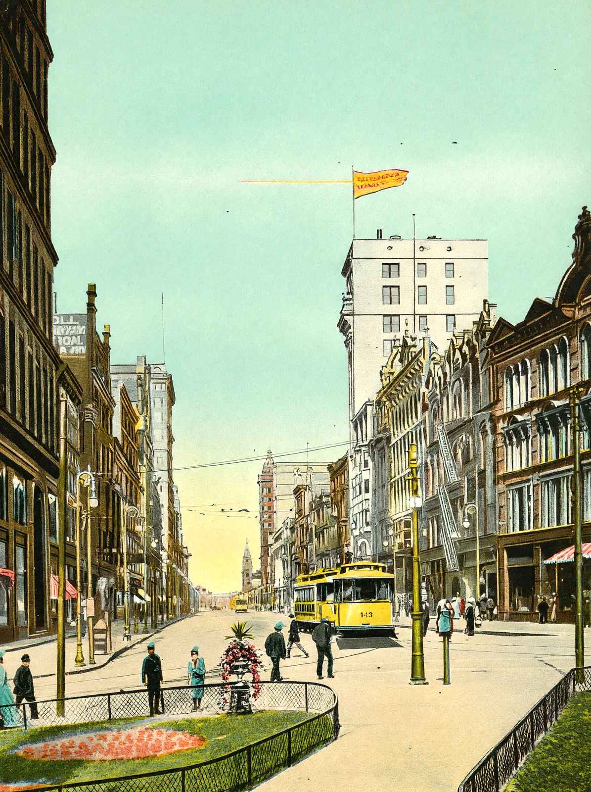 Euclid Avenue from the Square Cleveland in 1907 Vintage Print (7 Sizes)
