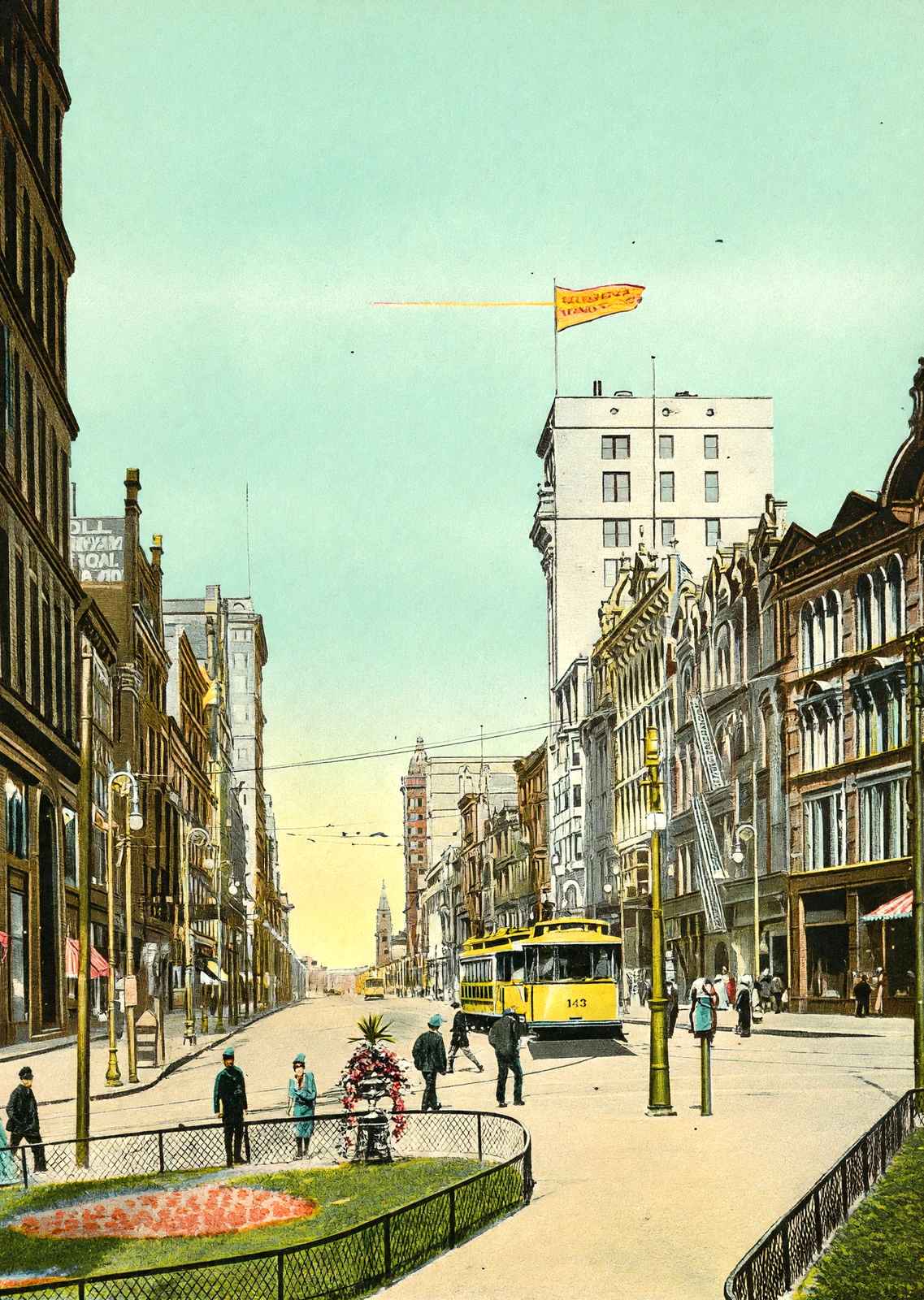 Euclid Avenue from the Square Cleveland in 1907 Vintage Print (7 Sizes)