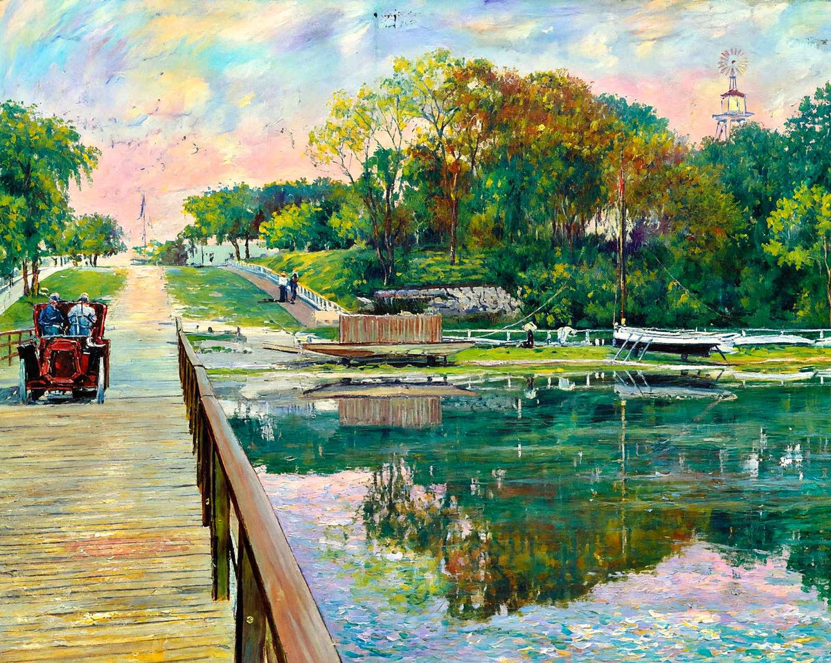 View from City Dock painting