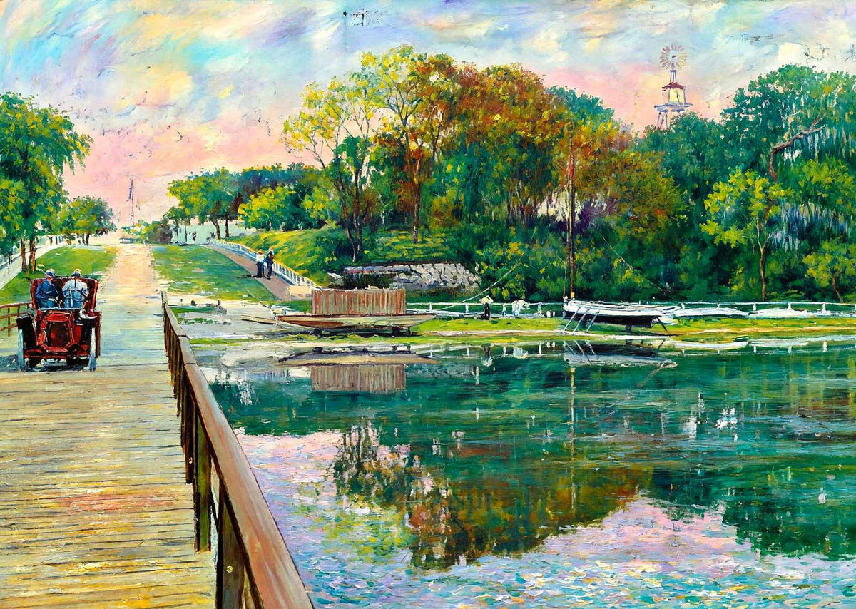 View from City Dock Clearwater FL in 1909 Art Print (7 Sizes) - Premium Quality