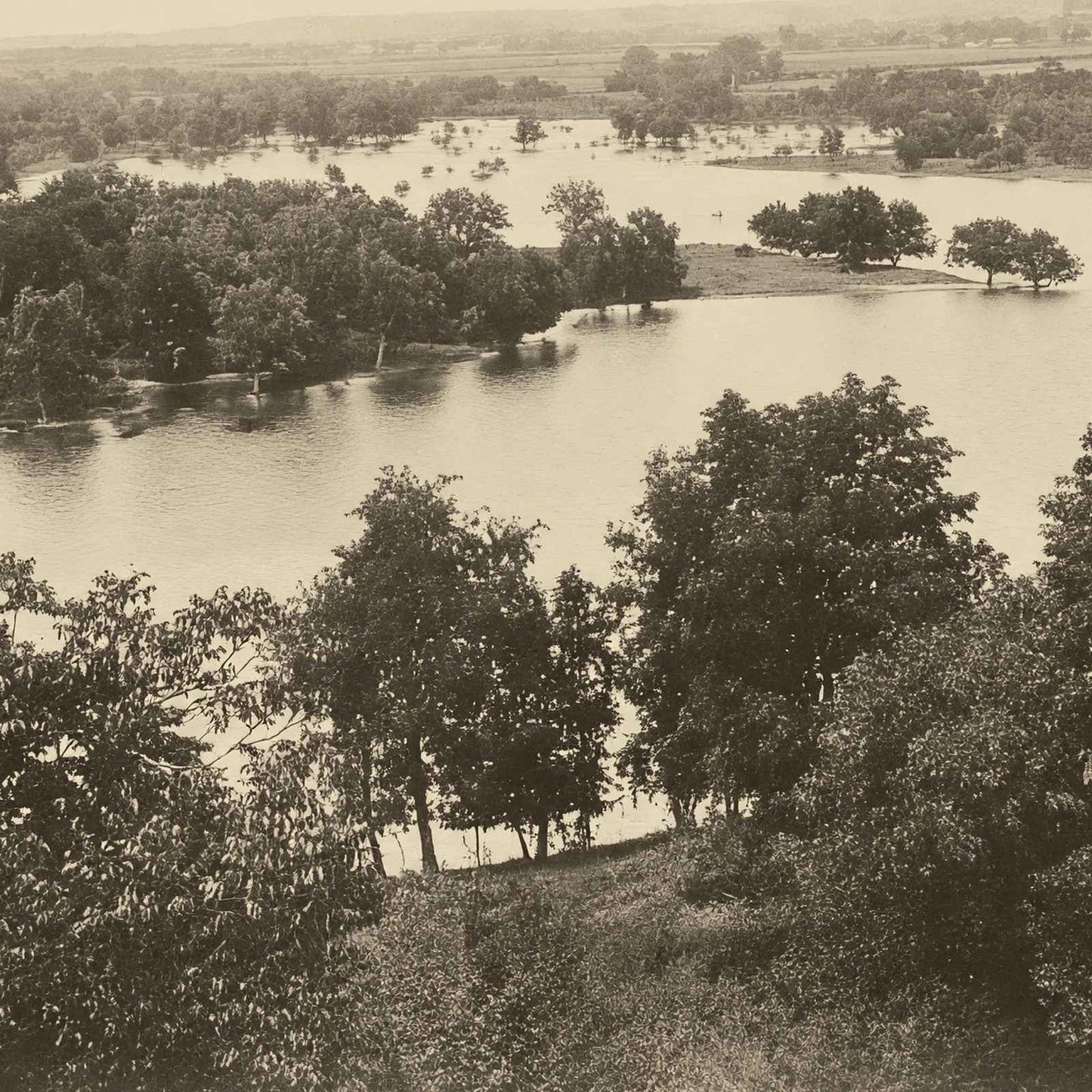 Among the Islands Mississippi River Clinton Iowa Restored Photo Print (7 Sizes)