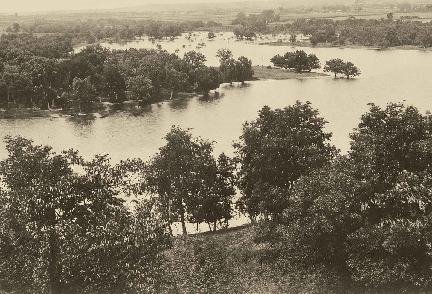 Among the Islands Mississippi River Clinton Iowa Restored Photo Print (7 Sizes)