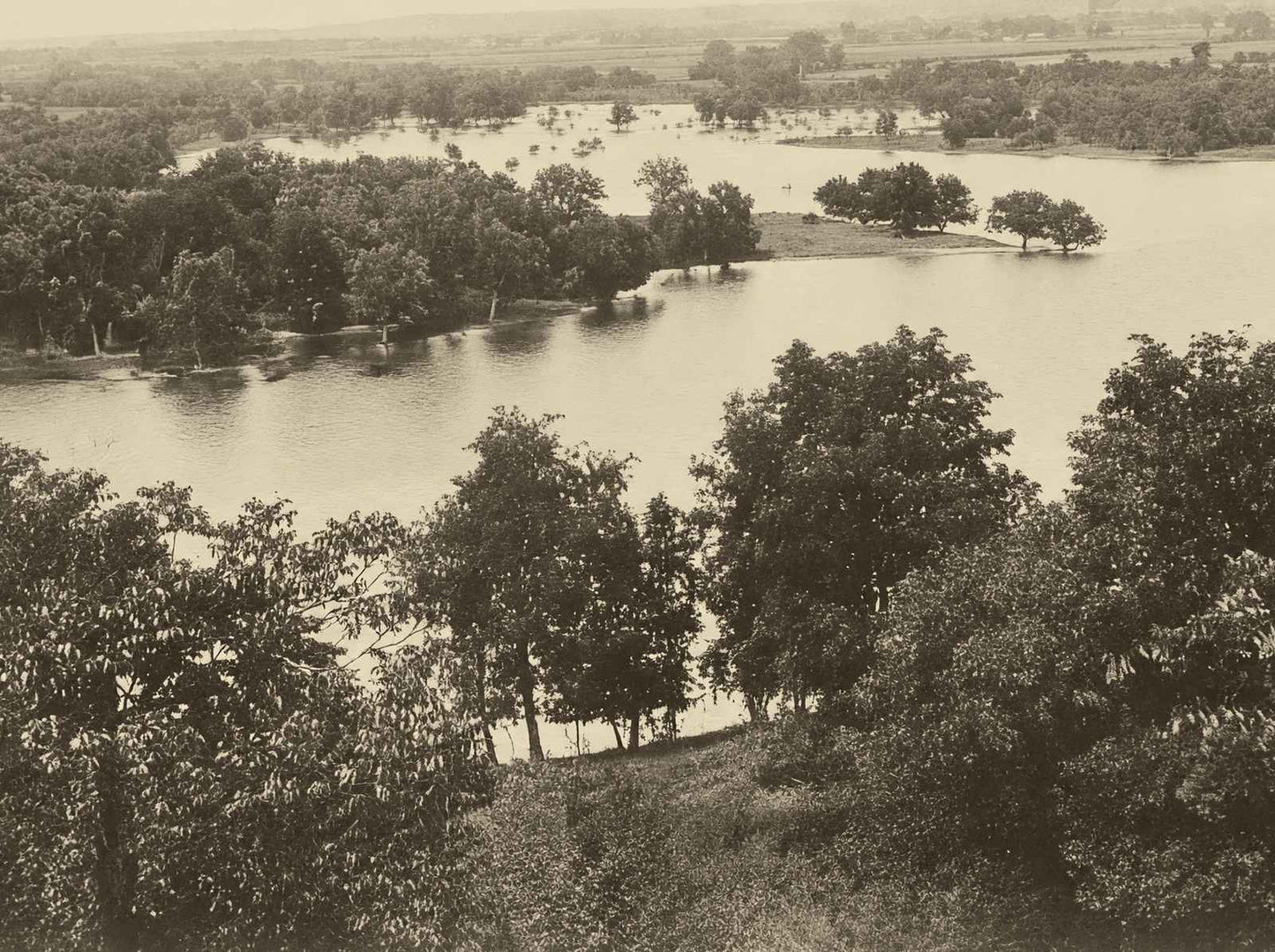 Among the Islands Mississippi River Clinton Iowa Restored Photo Print (7 Sizes)