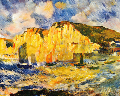 Cliffs painting print by Pierre-Auguste Renoir (1883)