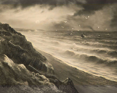 The Cliffs and Steps to the Sands photo print