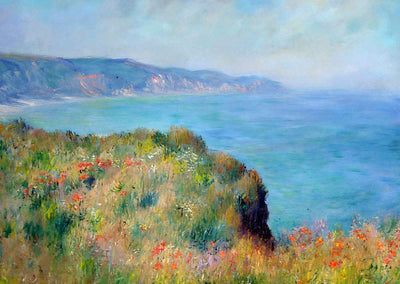 Cliff near Pourville Art Print 1882 Painting by Claude Monet (6 Sizes)