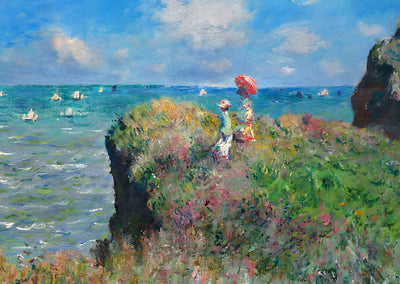 Cliff Walk at Pourville Art Print Painting by Claude Monet (6 Sizes)