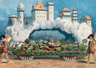 Cloud Castle Float Houston Carnival 1907 Vintage Print (7 Sizes) - Reproduction