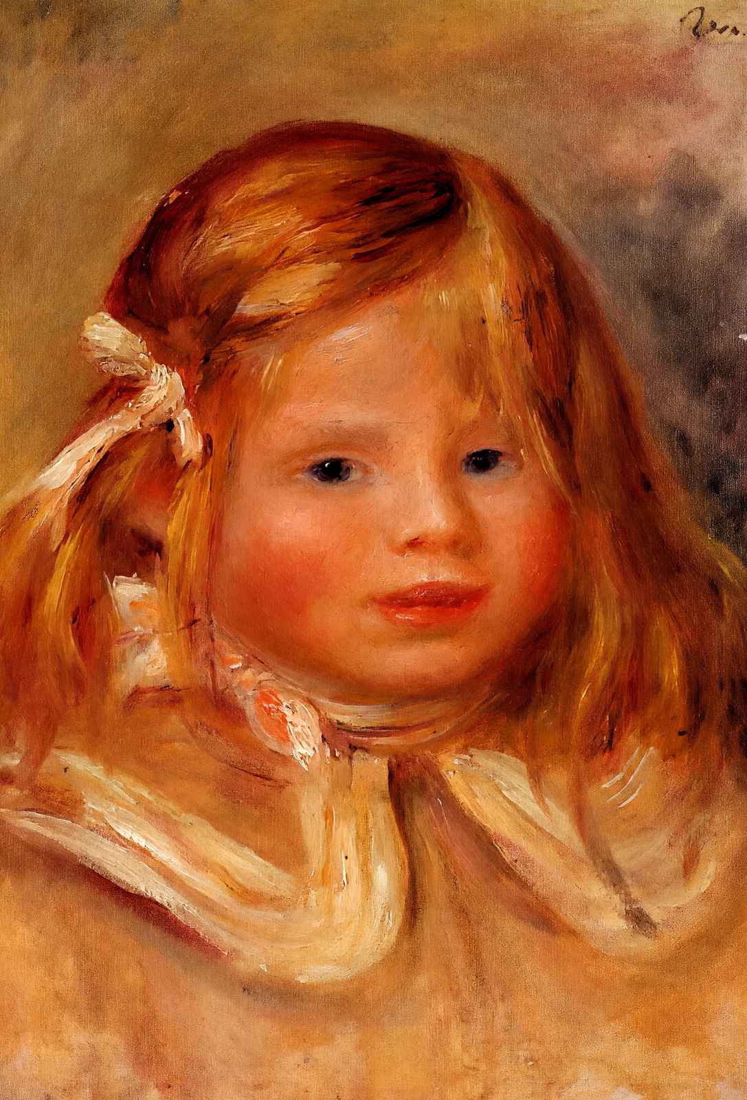Coco in a Red Ribbon Art Print 1905 Painting by Pierre-Auguste Renoir (6 Sizes)