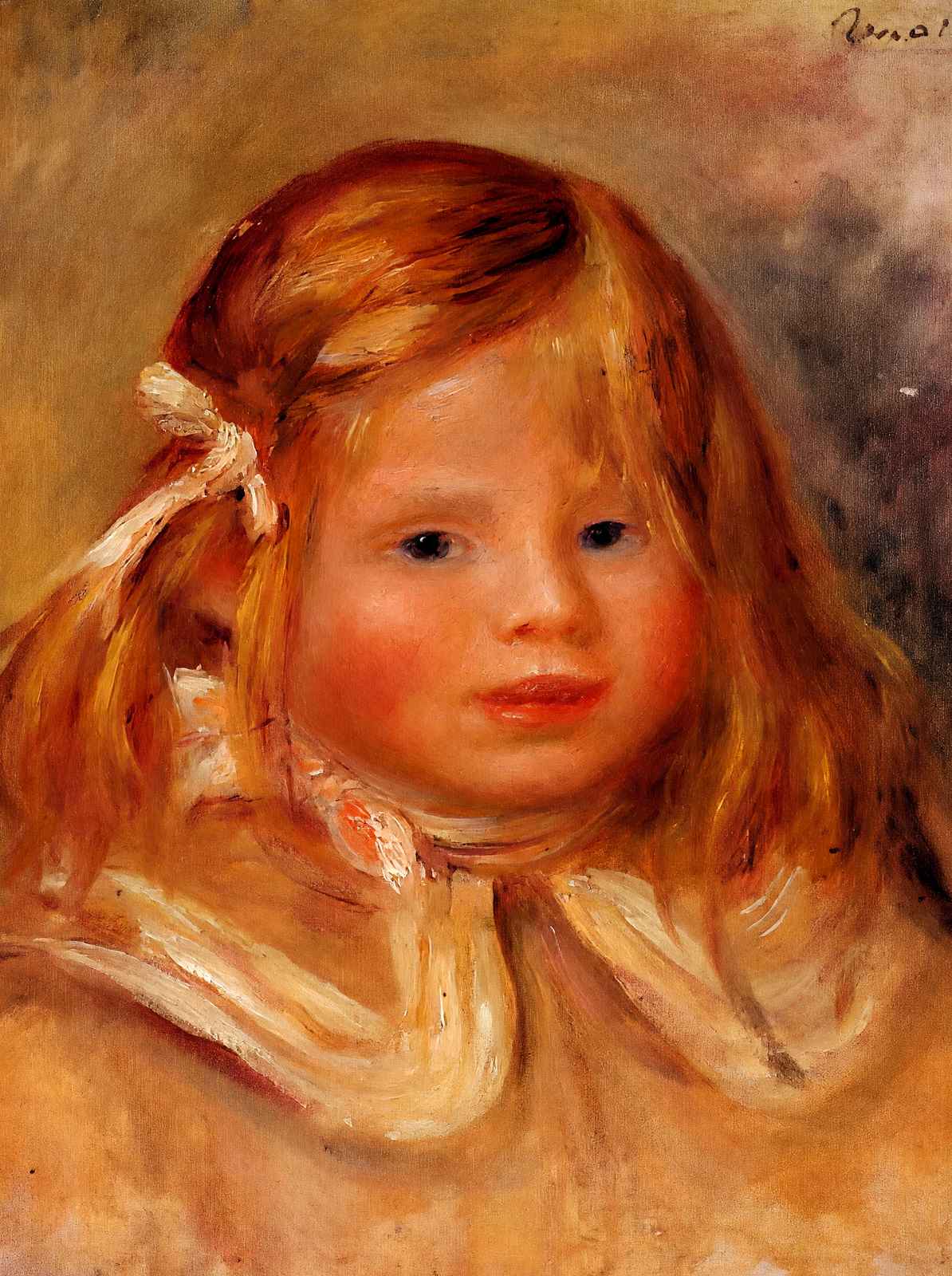 Coco in a Red Ribbon Art Print 1905 Painting by Pierre-Auguste Renoir (6 Sizes)