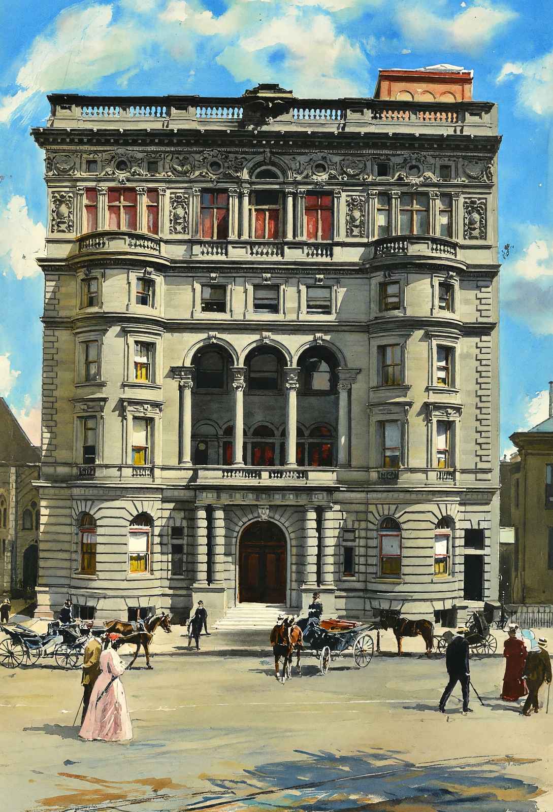 Columbia Club Indianapolis in 1905 Art Print (7 Sizes) - Enhanced