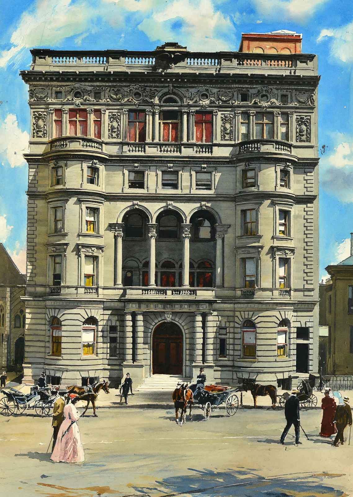 Columbia Club Indianapolis in 1905 Art Print (7 Sizes) - Enhanced