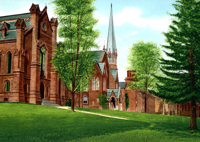 College Campus Middletown in 1907 Vintage Print (7 Sizes) - Archival Paper
