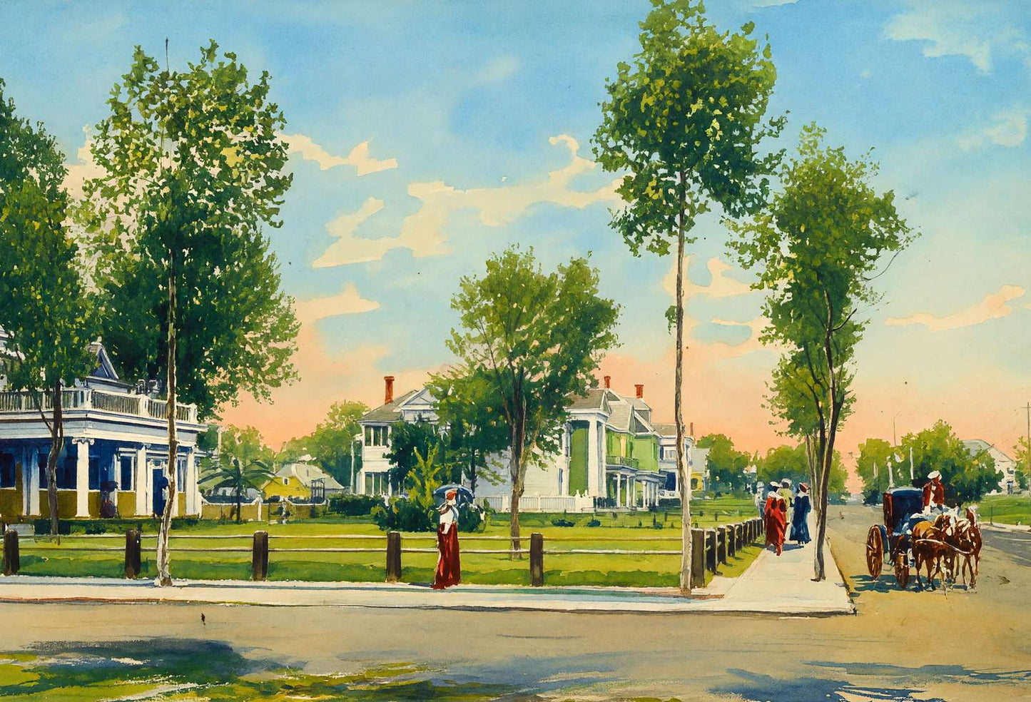 Colonial Hill Dallas in 1906 Art Print (7 Sizes) - Retouched