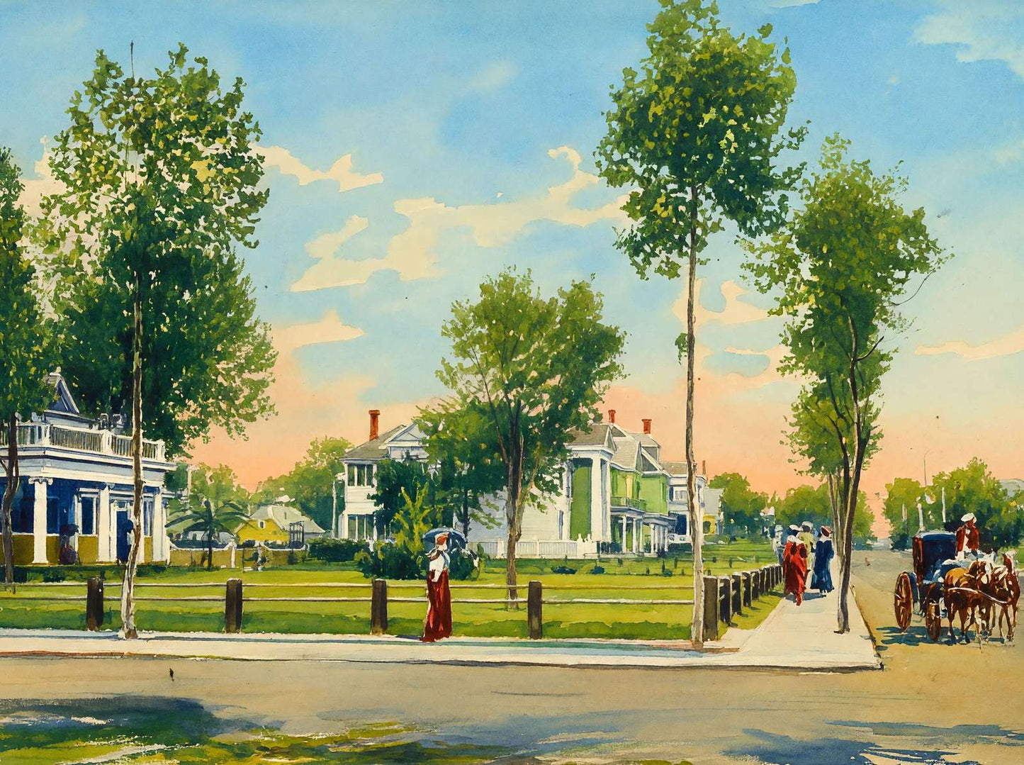 Colonial Hill Dallas in 1906 Art Print (7 Sizes) - Retouched