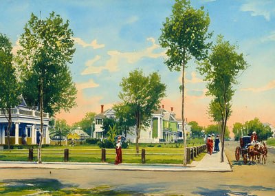 Colonial Hill Dallas in 1906 Art Print (7 Sizes) - Retouched