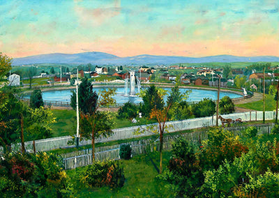 College Hill Reservoir Lynchburg VA in 1907 Painting Print (7 Sizes)