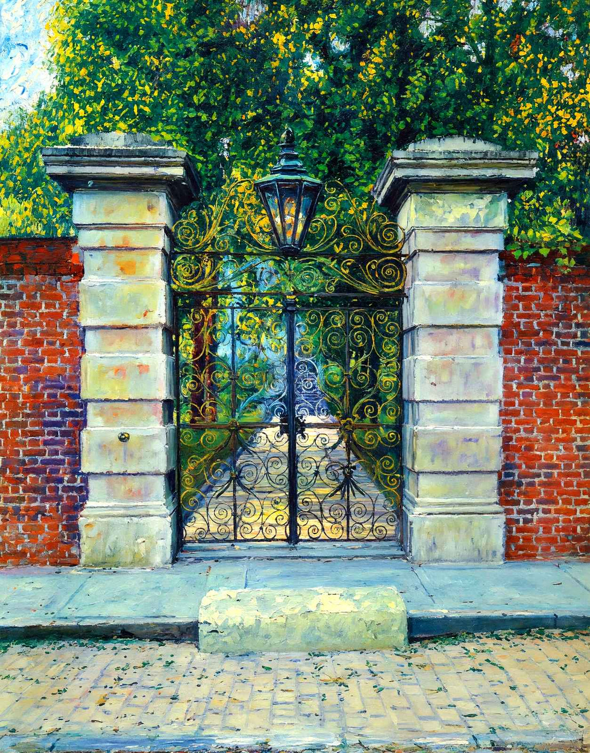 Colonial Gate Charleston in 1906 Painting Print (7 Sizes) - Restored