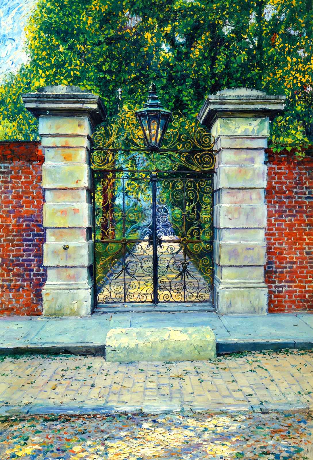 Colonial Gate Charleston in 1906 Painting Print (7 Sizes) - Restored
