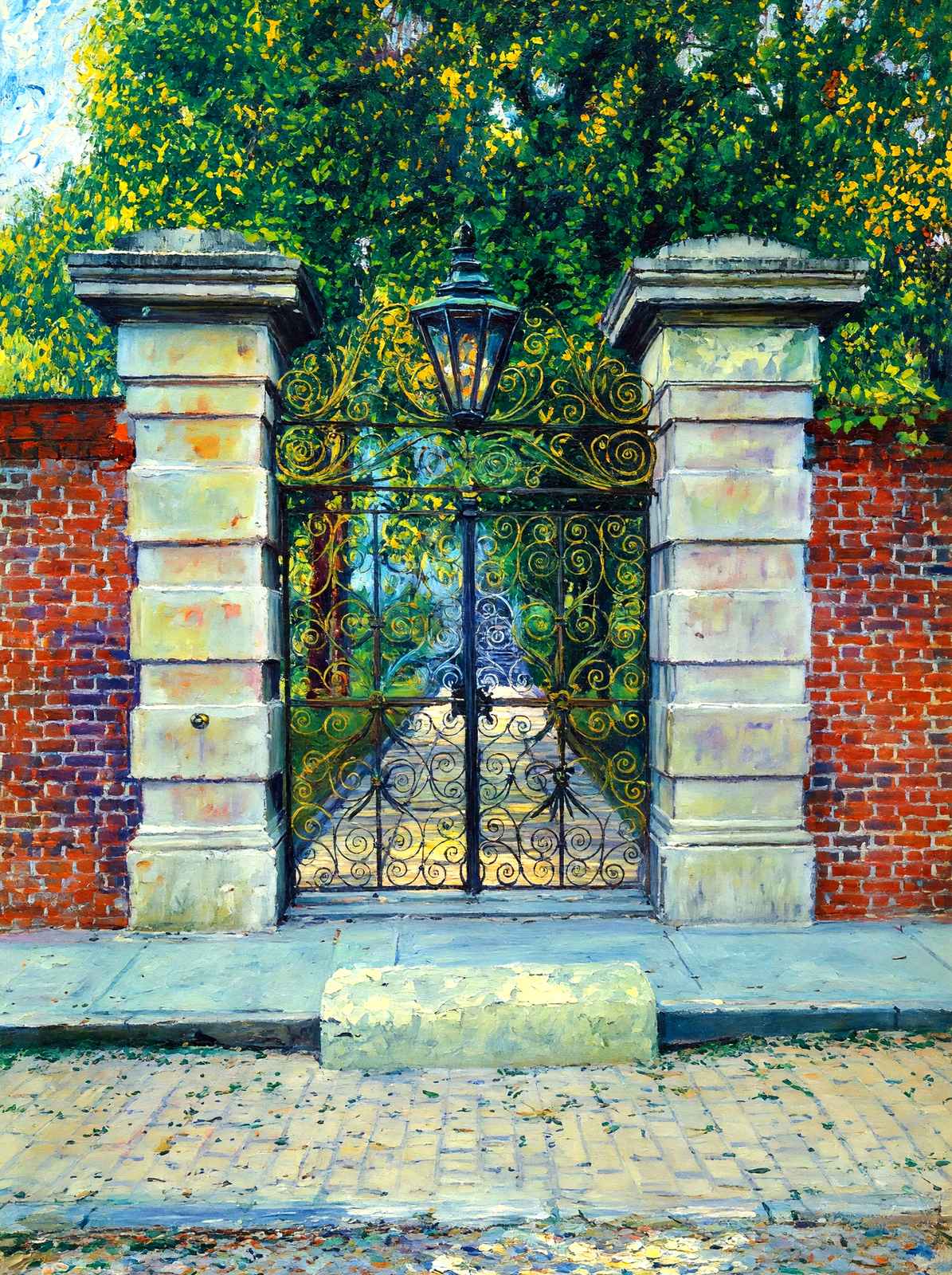 Colonial Gate Charleston in 1906 Painting Print (7 Sizes) - Restored