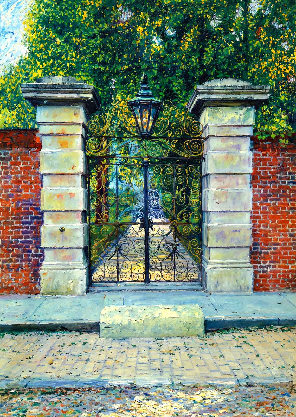 Colonial Gate Charleston in 1906 Painting Print (7 Sizes) - Restored