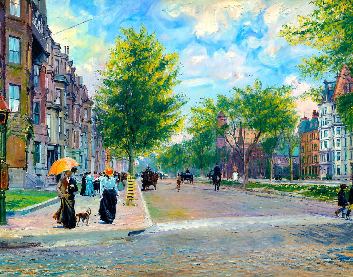 Commonwealth Avenue, Boston, Massachusetts in 1903 Art Print (7 Sizes)