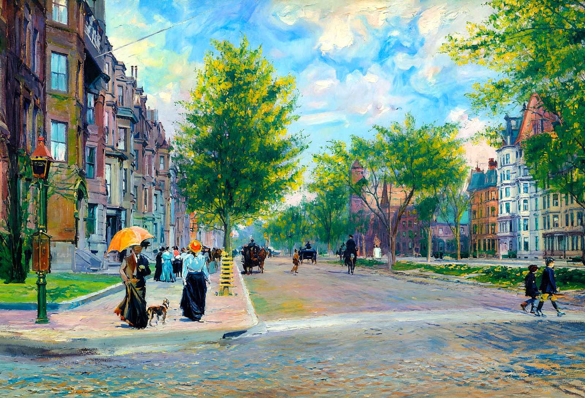 Commonwealth Avenue, Boston, Massachusetts in 1903 Art Print (7 Sizes)