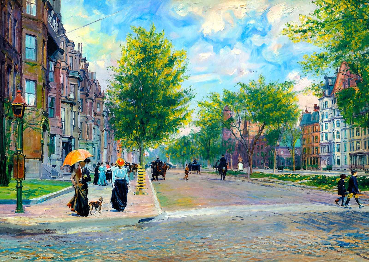 Commonwealth Avenue, Boston, Massachusetts in 1903 Art Print (7 Sizes)