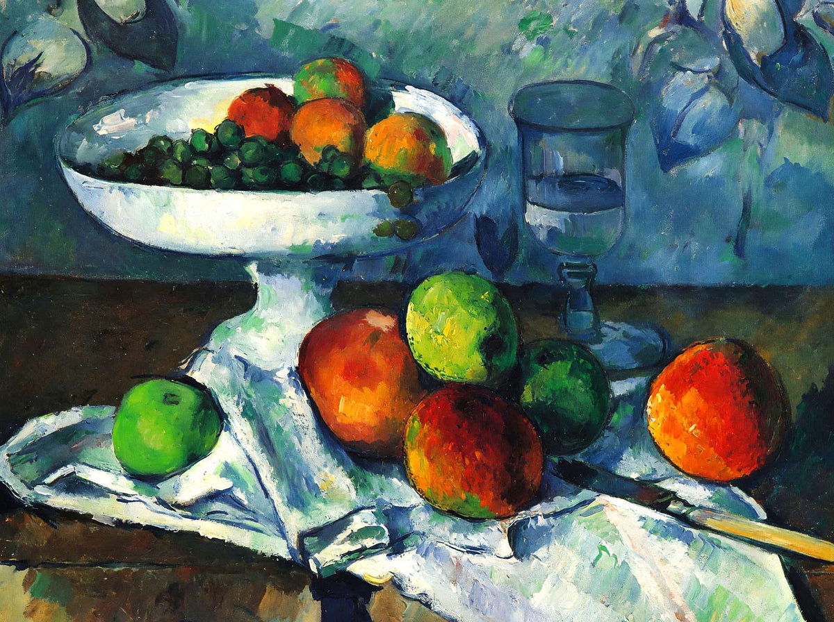 Compotier, Glass and Apples Fine Art Print 1880 by Paul Cezanne (6 Sizes)