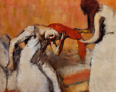 Combing the Hair painting print by Edgar Degas (1900)