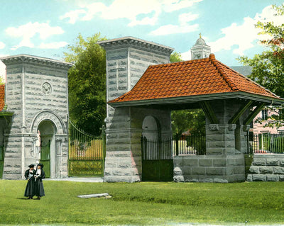 Convent Gate in Mobile in 1906 vintage print