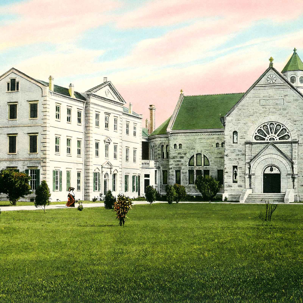Convent of the Visitation Mobile Alabama in 1906 Vintage Print (7 Sizes)