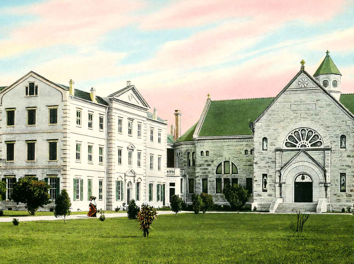 Convent of the Visitation Mobile Alabama in 1906 Vintage Print (7 Sizes)